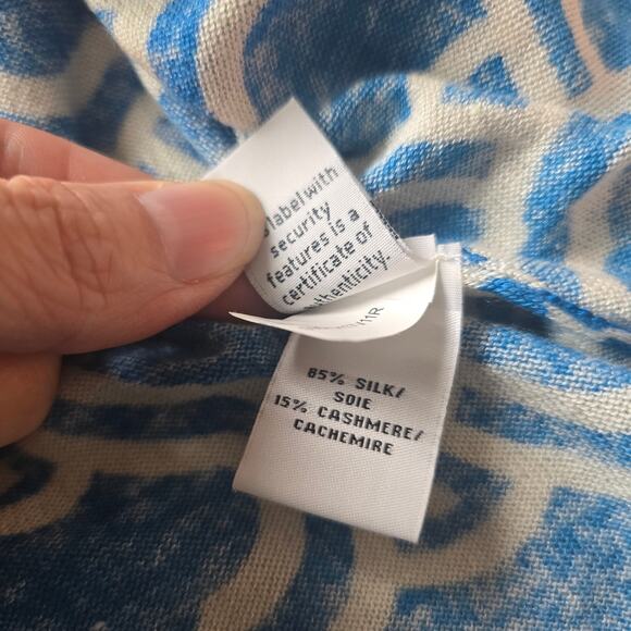 Diane Von Furstenberg Ibiza Silk Cashmere Blend Cardigan Blue Size M Slim Fit - Picture 6 of 8